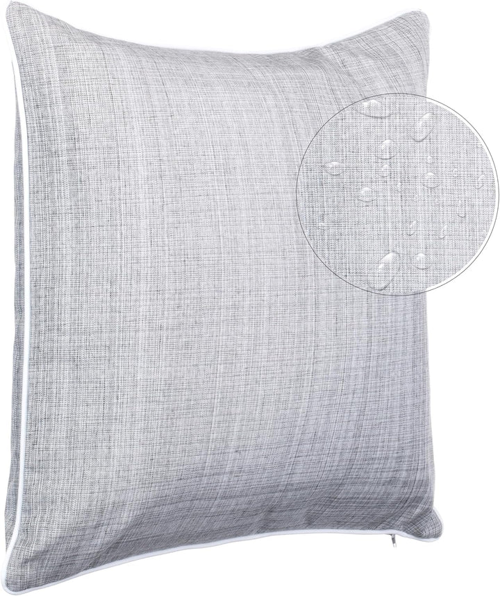 Brandsseller Outdoor Garten Kissen Dekokissen mit Paspel - Leinenoptik Uni Schmutz- und Wasserabweis