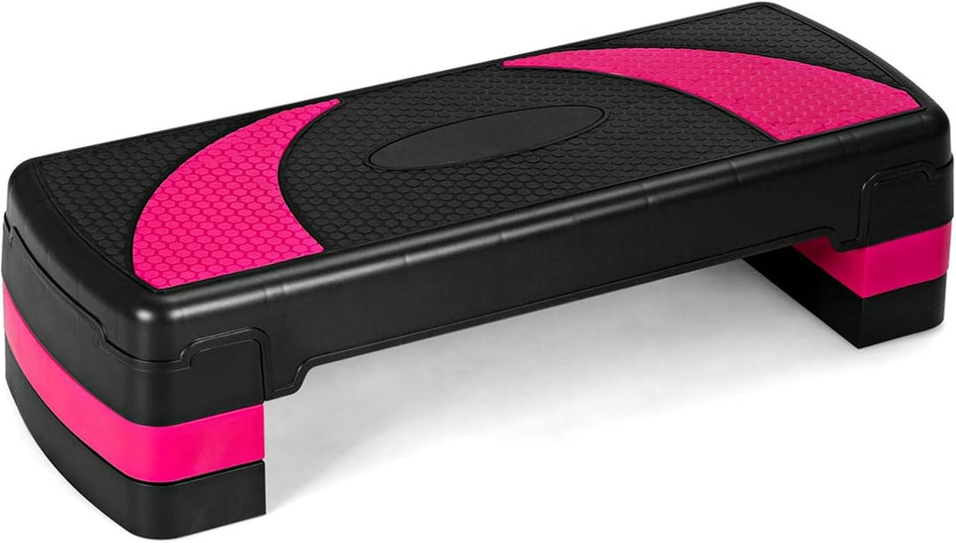COSTWAY Höhenverstellbarer Aerobic Stepper mit zwei Stufen von 10 cm und 15 cm, Steppbrett bis 250KG