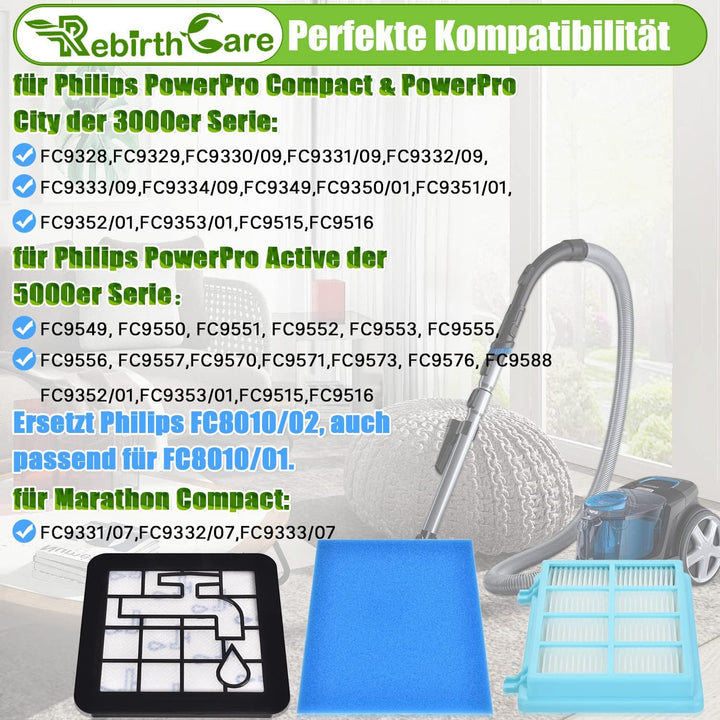 Filter für Philips FC9332 FC9331 FC8010/01 FC9555 FC9550 FC9334 FC9333 FC9330 Boden Staubsauger Ersa