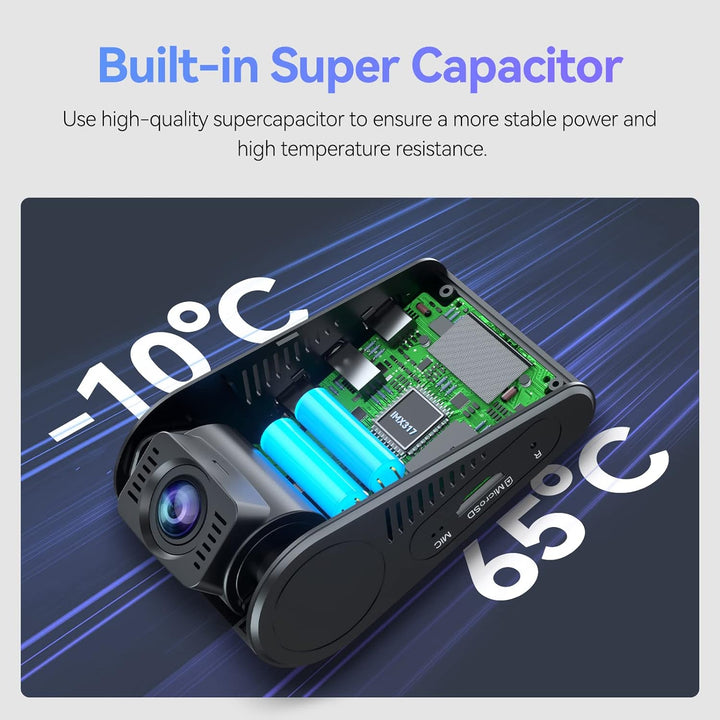 VIOFO A129 Pro Duo 4K + 1080P WiFi 5GHz Dashcam Auto, GPS Modul eingebaut, Dual Lens Vorne Hinten Au