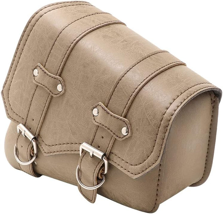 evomosa Motorrad Satteltasche PU Leder Universal Motorräder Werkzeugtaschen Khaki (B-Rechte Seite),