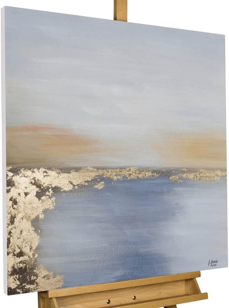 KunstLoft Leinwandbild | 100% HANDGEMALT | 80x80cm | Gemälde 'Verzauberter Horizont' | Abstrakt | Bl