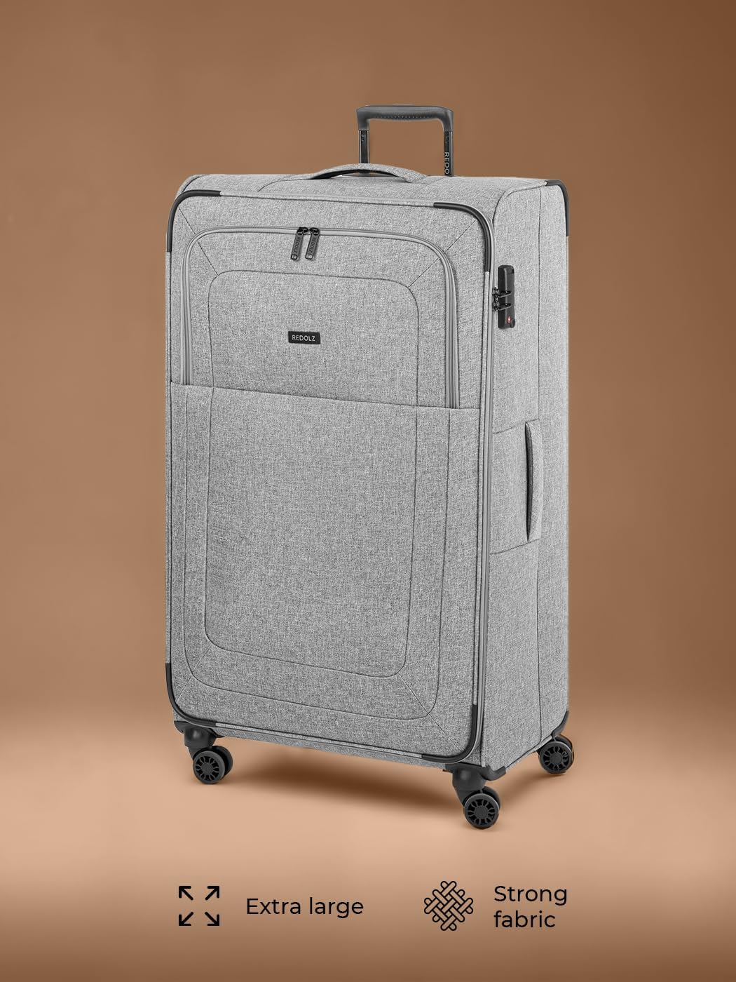 REDOLZ grosser Weichschalen Koffer für Damen & Herren | Leichter Trolley 77 cm mit 4 Doppelrollen &