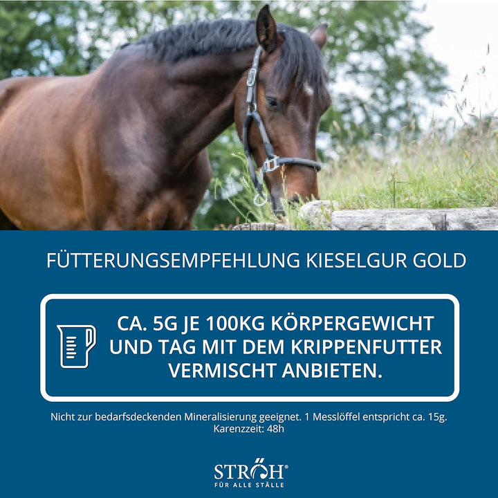 STRÖH Kieselgur Gold & Algen Pferd (1,7kg) • Zur Unterstützung von Stoffwechsel & Fellwachstum • Min