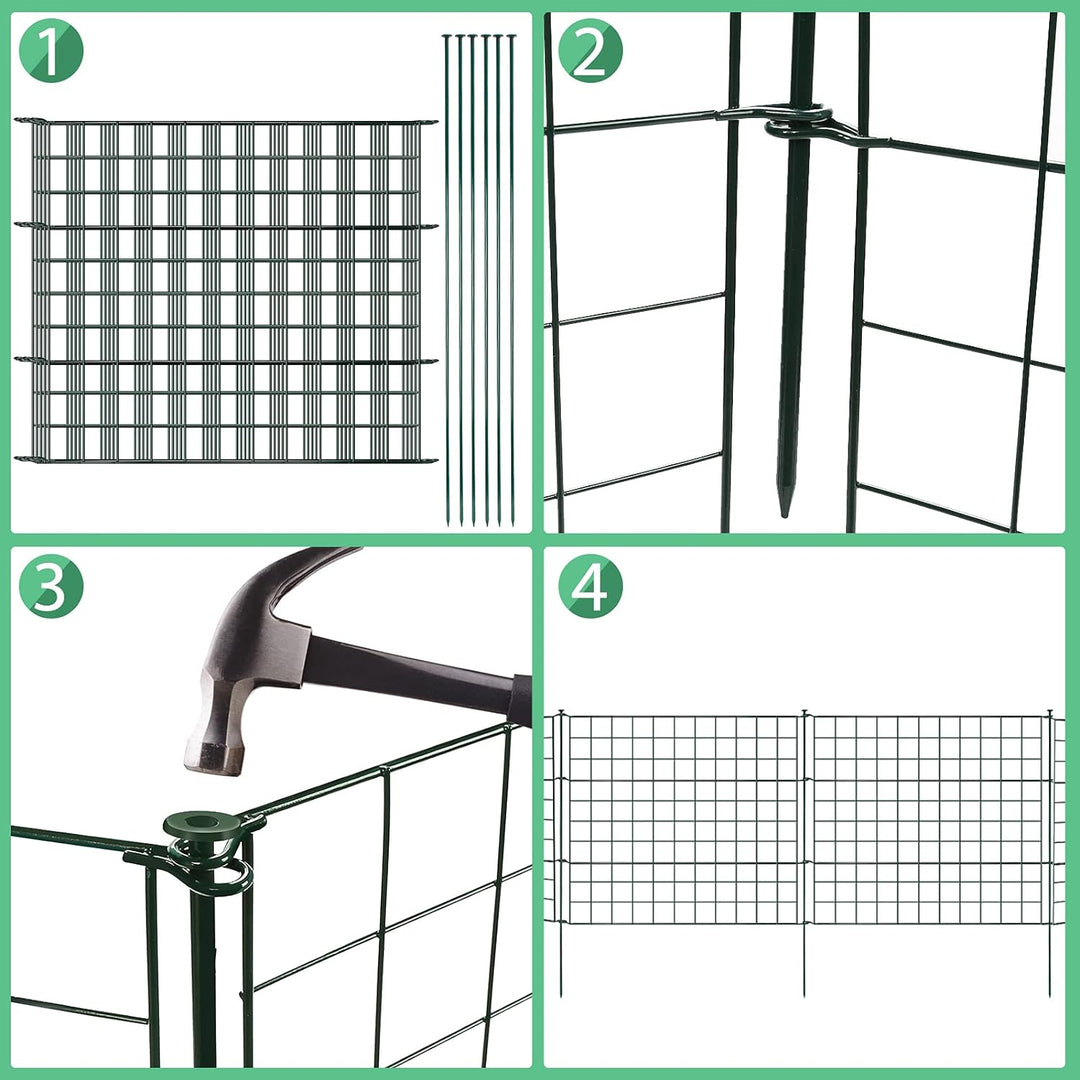 Randaco Teichzaun Gartenzaun 10tlg Set, Gartenzäune Dekorative mit 22 Zaunelemente-10 Zaunelemente u