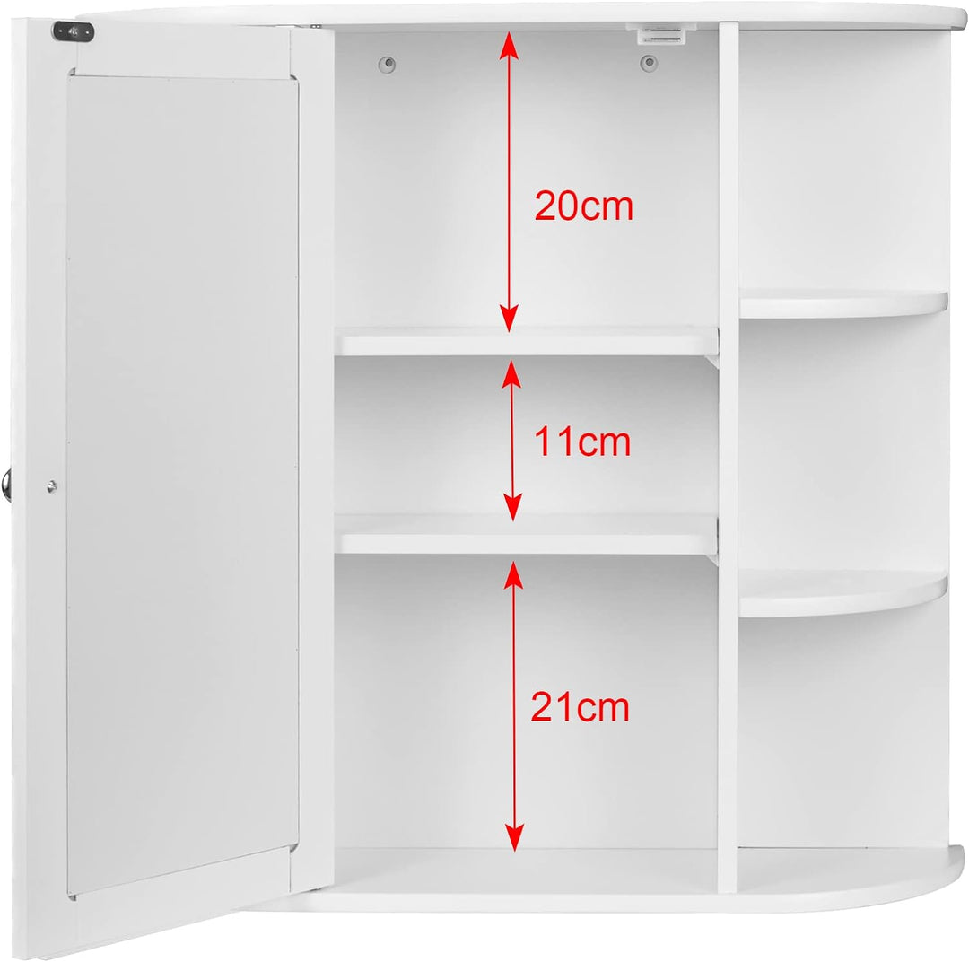 EUGAD Spiegelschrank für Badzimmer Hängeschrank Badschrank Spiegel mit Ablage Schminkschrank aus Hol