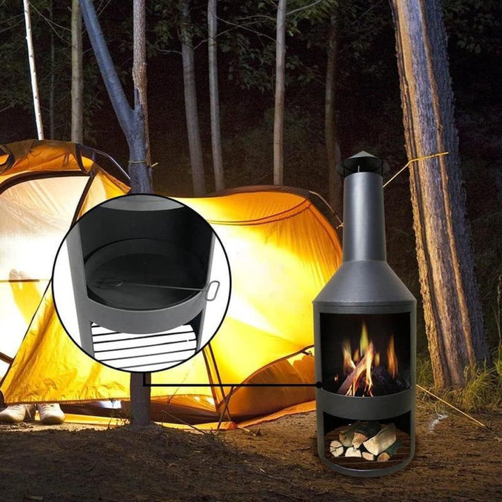 RESCH 502594 Terrassenkamin/Gartenkamin mit Funkenschutz, 45 x 135 cm, Feuerstelle HitzebestÀndig &