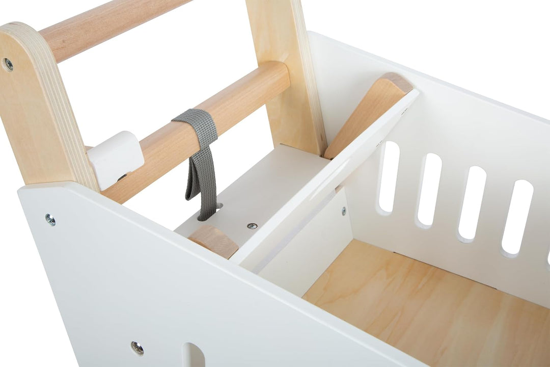 Small Foot Einkaufswagen Fresh aus Holz, Zubehör für den Kaufladen und Supermarkt, Rollenspielzeug a