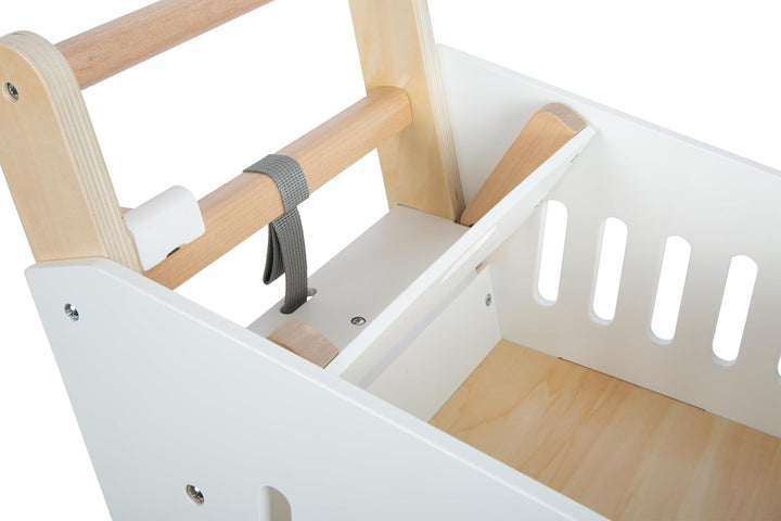 Small Foot Einkaufswagen Fresh aus Holz, Zubehör für den Kaufladen und Supermarkt, Rollenspielzeug a