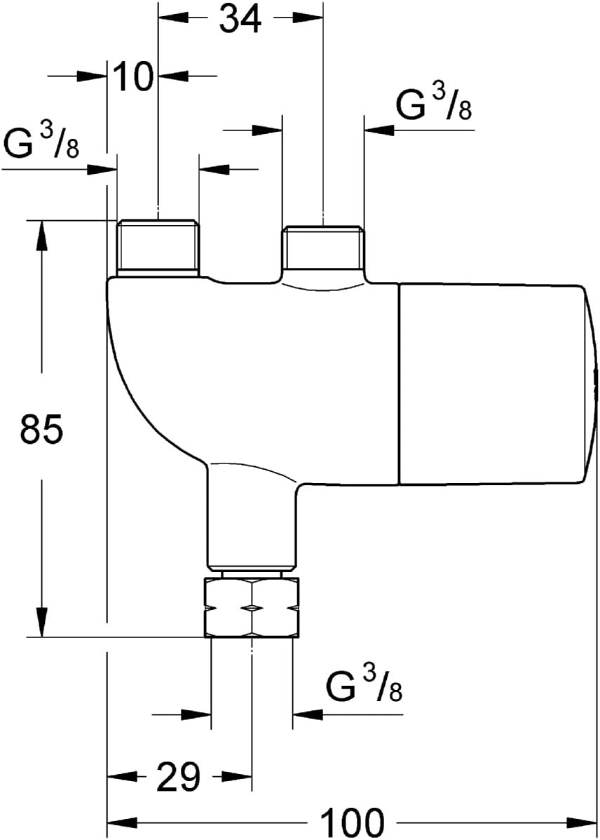 GROHE Grohtherm Micro - Thermischer Verbrühschutz/Untertischthermostat (thermische Desinfektion, 15-