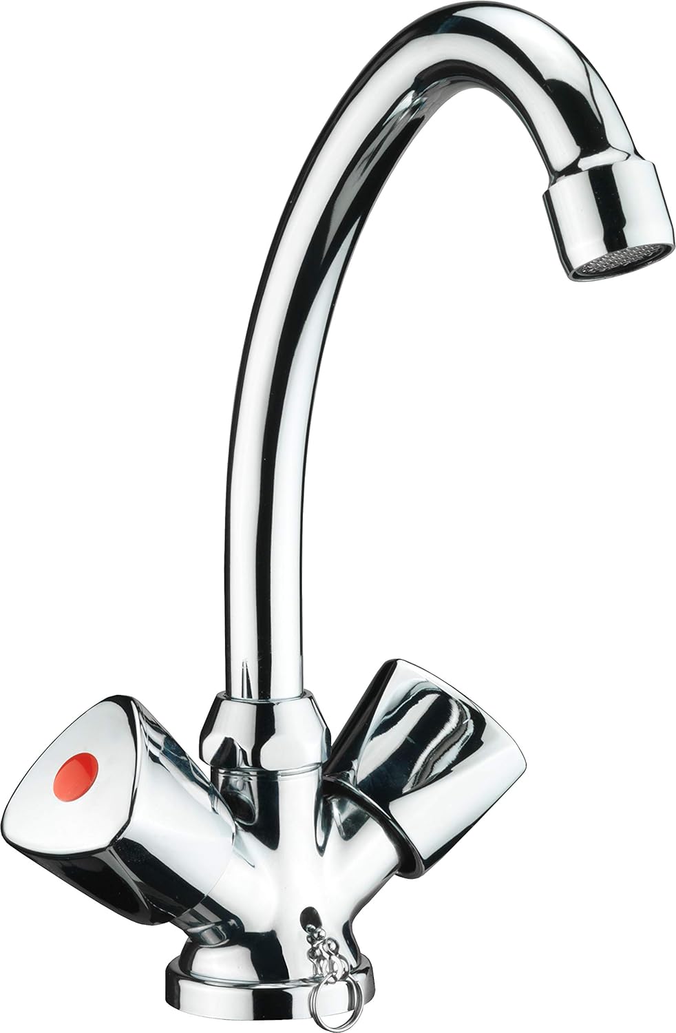 Cornat Waschtisch-Zweigriffarmatur "Lisa" - Verchromter Messingkörper - Hohe Auslaufhöhe - Schwenkba