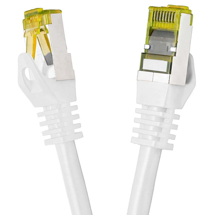 BIGtec LAN Kabel 5 Stück 3m Netzwerkkabel CAT7 Ethernet Internet Patchkabel CAT.7 weiss Gigabit dopp