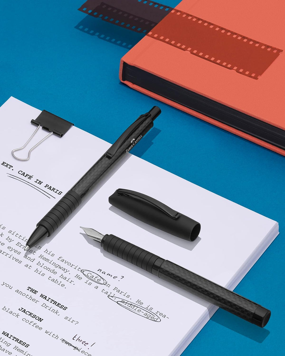 Faber-Castell 148823 - Füllfederhalter Basic Black Carbon, Feder B, schwarz schwarz carbon Füller Fe