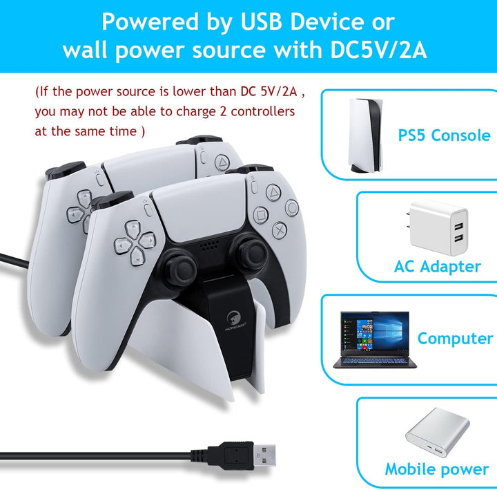 Mcbazel Ladestation PS5 Controller für PS5 Controller DualSense-Controller-Ladestation mit LED-Licht