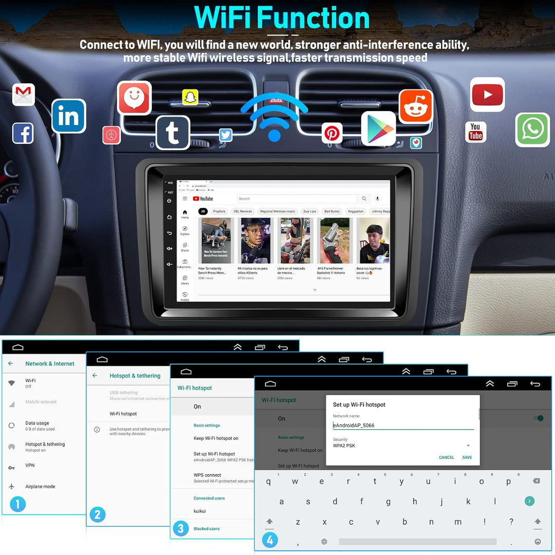 2G+32G Android 11 Autoradio Carplay mit Navi Für Volkswagen Can be Used with 17,8 cm Host Universal