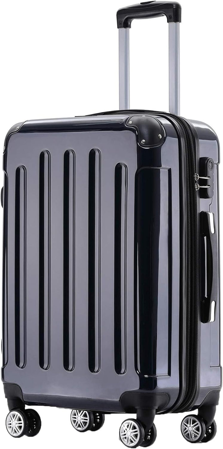 BEIBYE Zwillingsrollen 2048 Hartschale Trolley Koffer Reisekoffer in M-L-XL-Set in 15 Farben (Dunkel