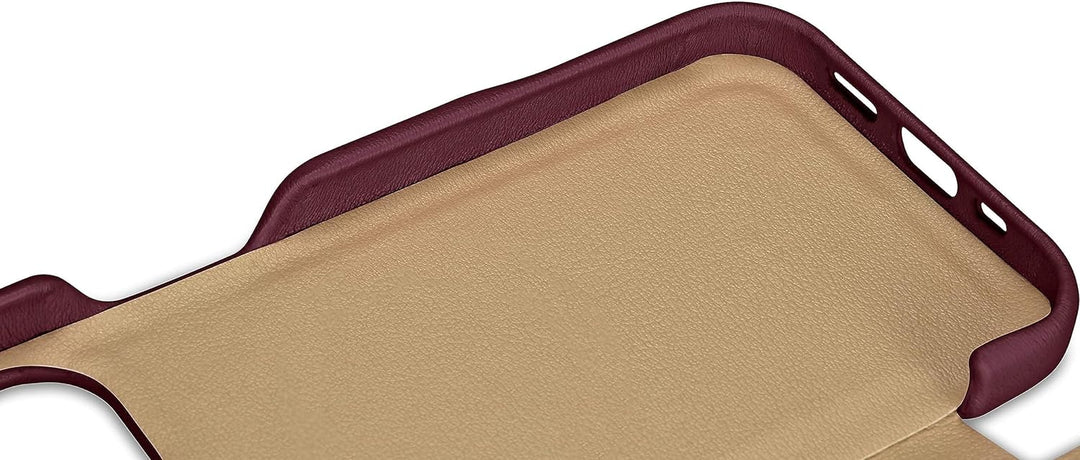 Mobiskin Hülle für iPhone 15 PRO (6,1 Zoll), Handyhülle mit Leder, Case kompatibel mit MagSafe, Schu