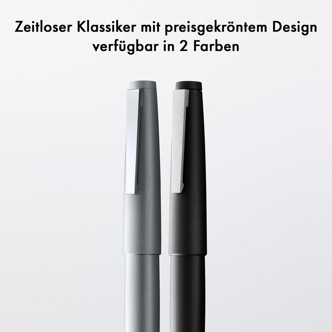 LAMY 2000 Tintenroller 302 - Rollpen aus Edelstahl samtmattiet in der Farbe Silber – Mit Tintenrolle