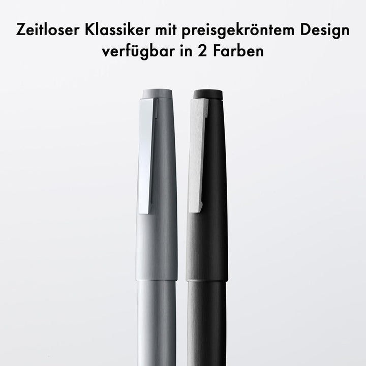 LAMY 2000 Tintenroller 302 - Rollpen aus Edelstahl samtmattiet in der Farbe Silber – Mit Tintenrolle