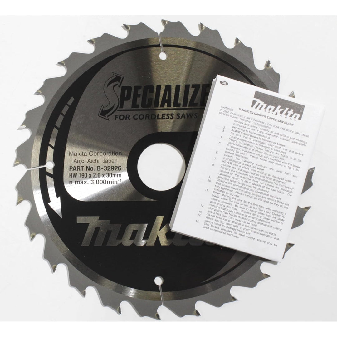 Makita Specialized Saegeblatt, 190 x 30 mm, 24Z, B-32926