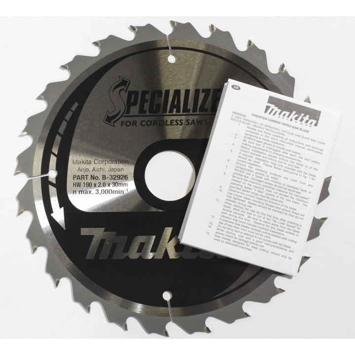 Makita Specialized Saegeblatt, 190 x 30 mm, 24Z, B-32926