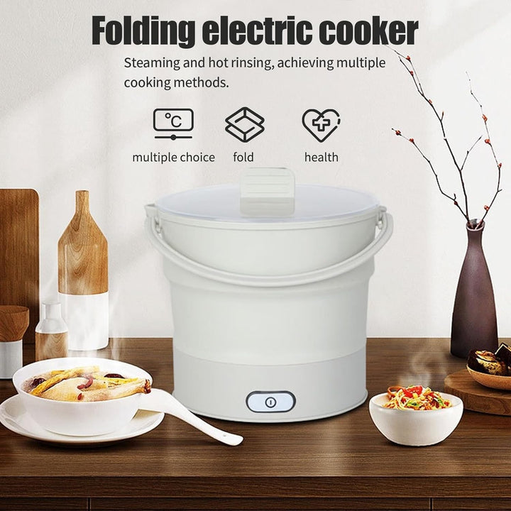 Elektrischer Hot Pot Faltbar,CEIEVER Tragbarer Reisekocher 1L Tragbarer Faltbarer elektrischer Kocht