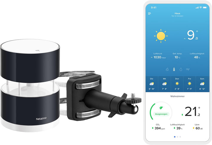 Netatmo Set Windmesser für die Smarte Wetterstation + Halterung Bundle mit