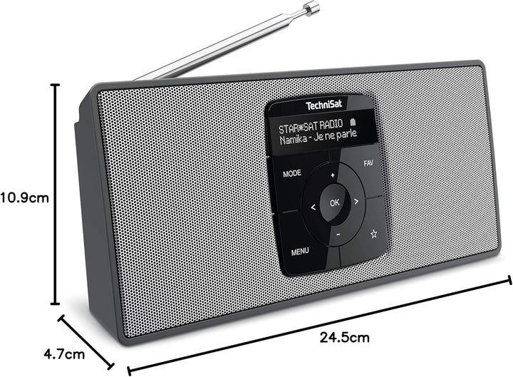 TechniSat DIGITRADIO 2 S - Tragbares DAB Stereo-Radio mit Akku (DAB+, UKW, Bluetooth Audiostreaming,