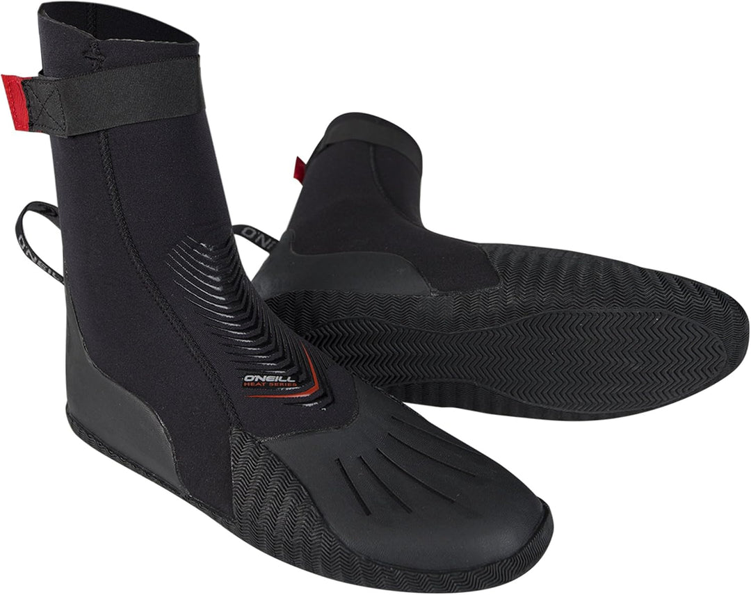 O';Neill Heat 3mm Neoprenanzug-Stiefelette Stiefelette Schwarz - Unisex - Anti-Flush-Schienbeinrieme