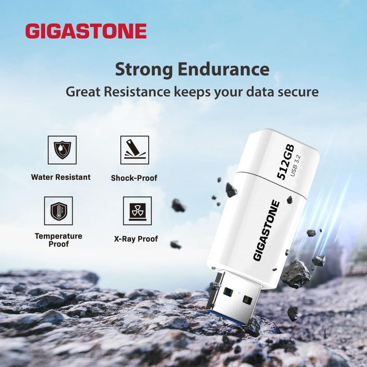Gigastone Z60 128GB 5-Pack USB 3.2 Gen1 Flash Drive, R/W 120/60MB/s Ultra High Speed Pen Drive, Capl