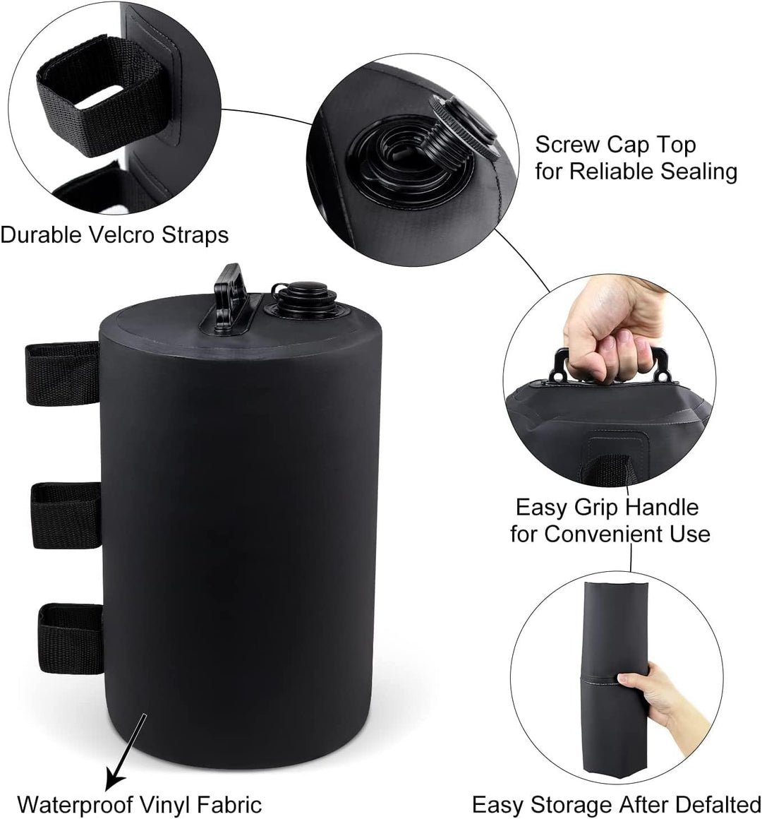 MRWiZMS Pavillon 4er Set Standfuss Sandsäcke Pavillonstandfüsse, mit Wasser befüllbar,Gewichte für P