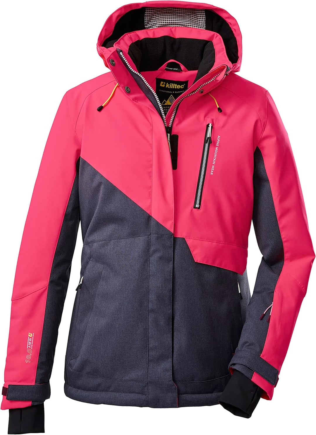 Killtec Damen Ksw 15 Wmn Ski Jckt Skijacke/Funktionsjacke mit abzippbarer Kapuze und Schneefang, 36