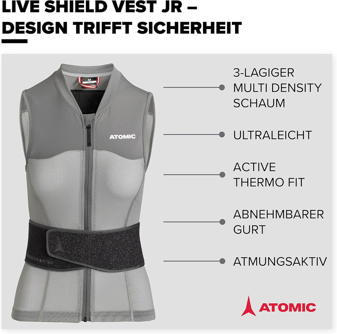 ATOMIC Live Shield Vest M - Hochwertige Protektorenweste - Herren-Rückenprotektor - Multi Density Sc