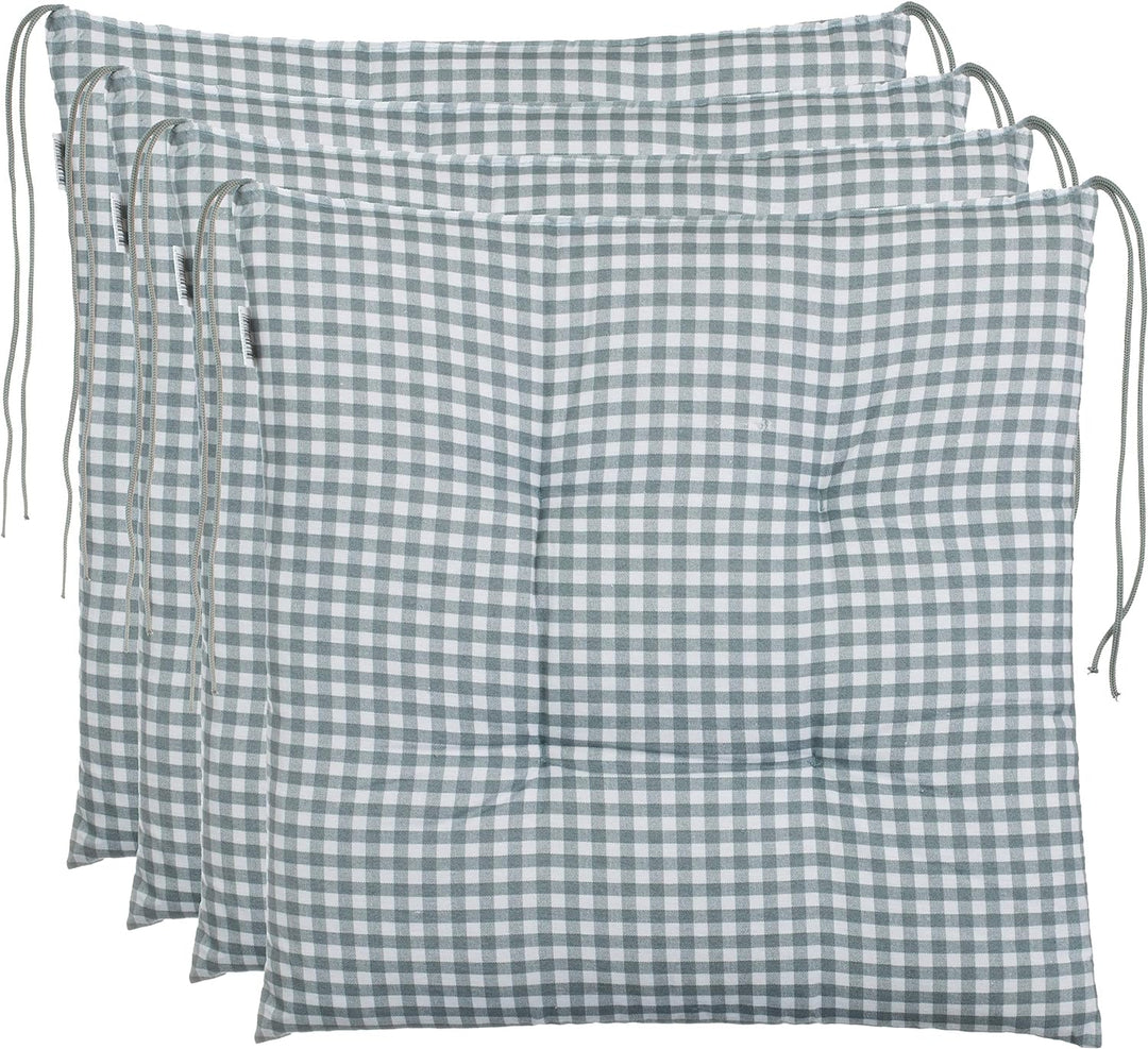 brandsseller Sitzkissen Stuhlkissen kariert Kissen Sitzpolster Garten Auflage - 4er Vorteilspaket -