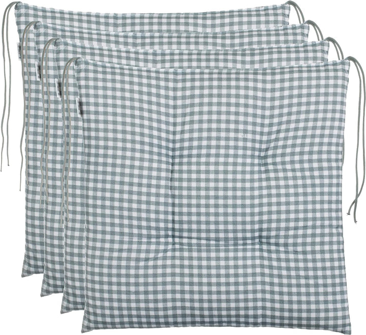 brandsseller Sitzkissen Stuhlkissen kariert Kissen Sitzpolster Garten Auflage - 4er Vorteilspaket -