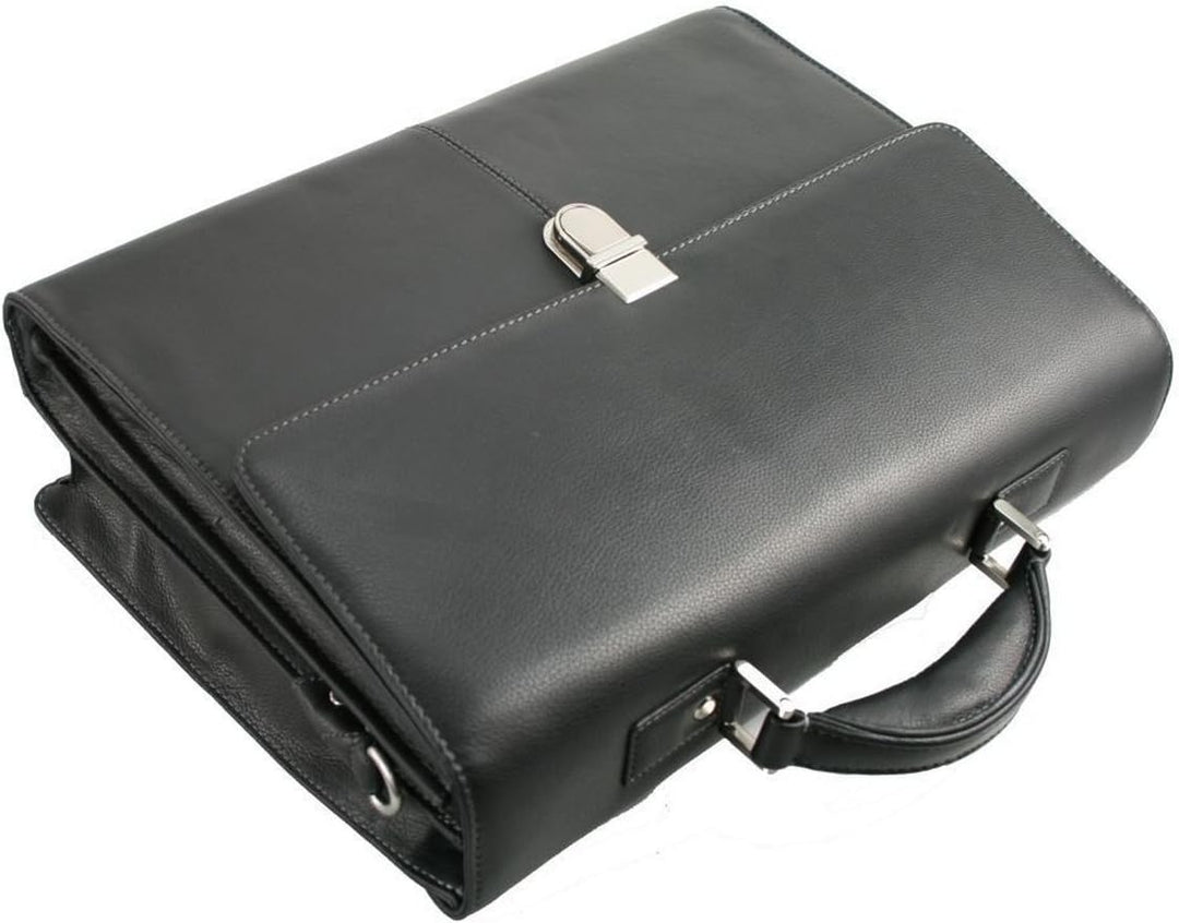 Bowatex Akten Arbeits Umhänge Leder Tasche Schwarz 42 x31x15cm Gross D & N