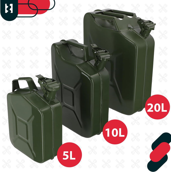 KOTARBAU® Metall Benzinkanister 5L für Kraftstoffe Benzin Aufbewahren von Flüssigkeiten, 5L