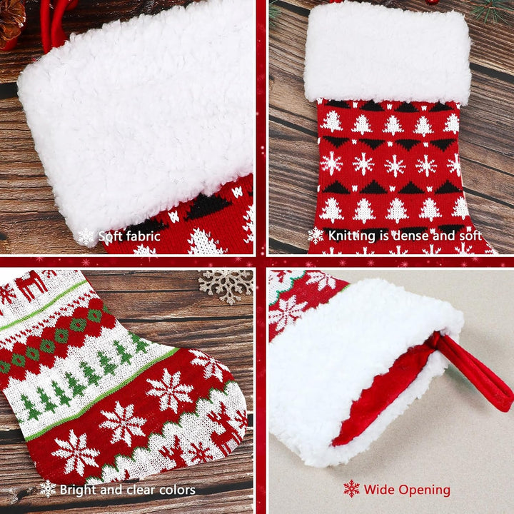 NIBESSER Nikolausstrumpf 4er Set Grosse Nikolausstiefel zum Befüllen Weihnachtsstrumpf Geschenkbeute