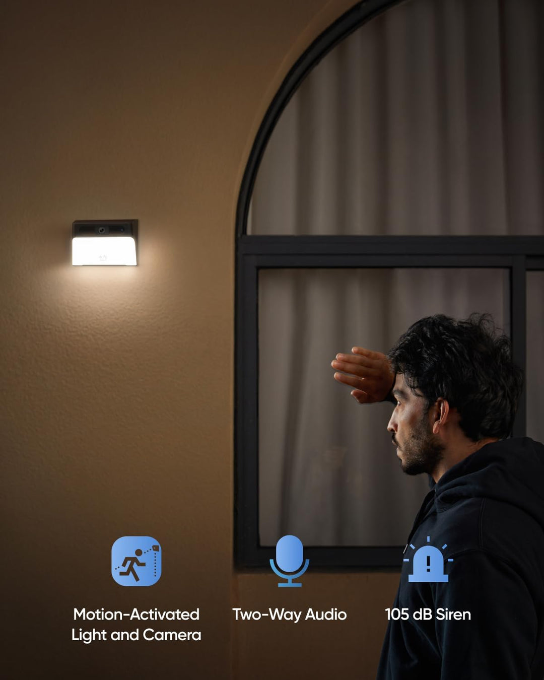 eufy Security Solar Wall Light Cam S120, kabellose 2K Solar Überwachungskamera aussen, nachhaltige S