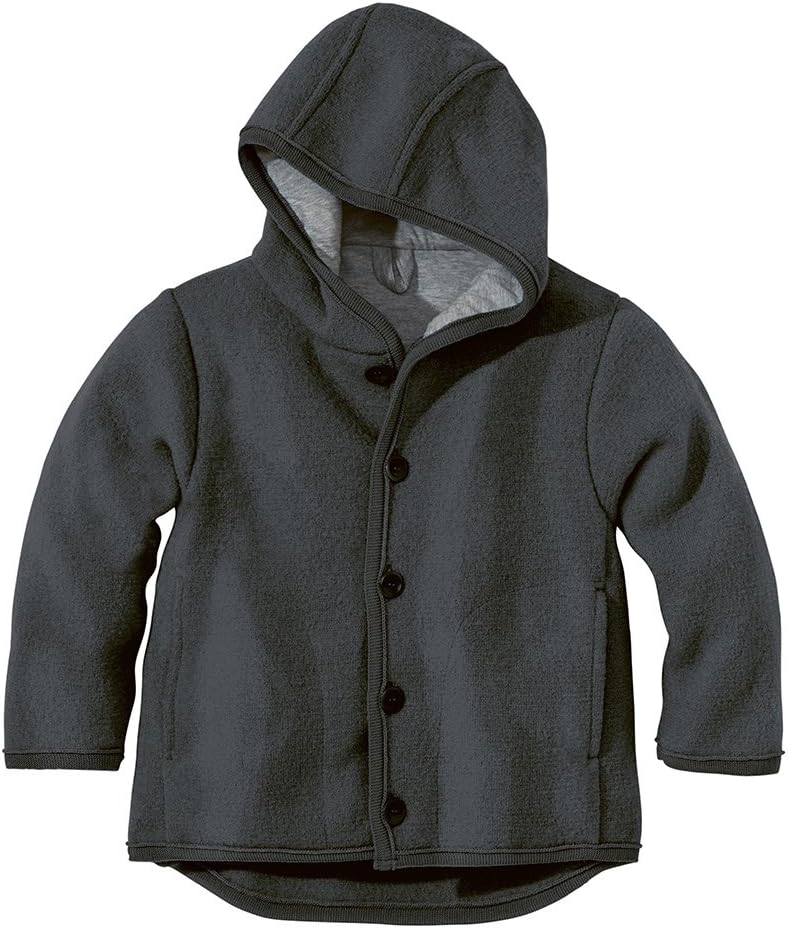 Disana Baby und Kinder Walk Jacke 323 aus Bio Schurwolle kbT (62/68, Anthrazit) 62-68 Anthrazit, 62-