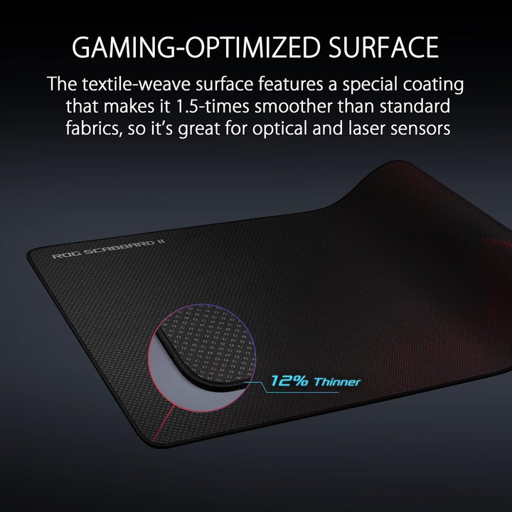 ASUS ROG Scabbard II Gaming-Mauspad | Nanotechnologie Smooth Glide Tracking | Schutzbeschichtung für