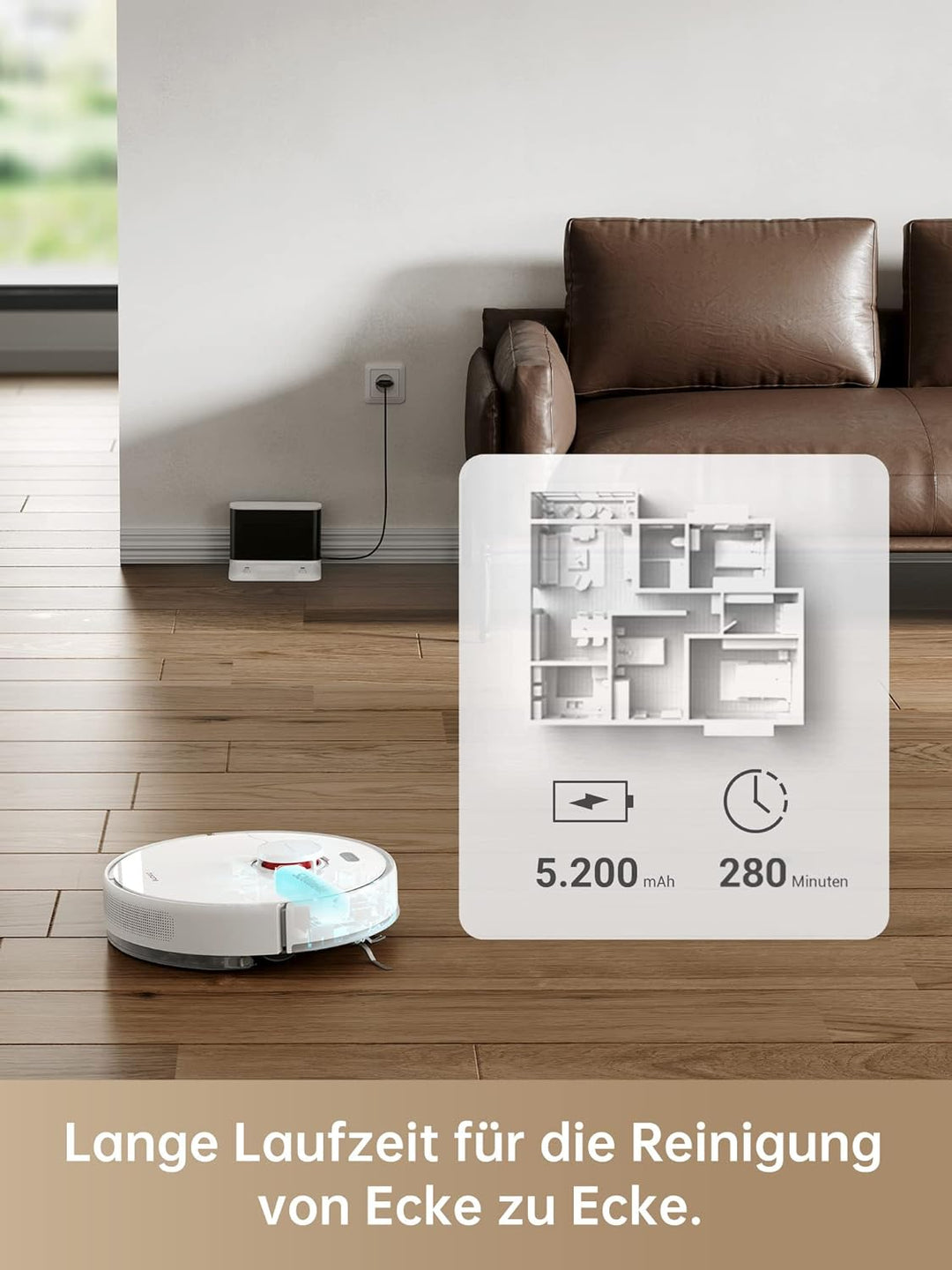 Dreame D10s Staubsauger-und Wischroboter mit LDS-Navigation, 5.000Pa Saugkraft,280 Minuten Laufzeit,
