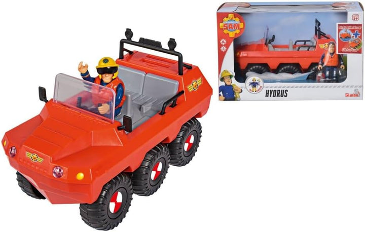SIMBA 109251051038 Feuerwehrmann Sam Hydrus Mit Figur 20 cm Offizielles lizensiertes Feuerwehrfahrze
