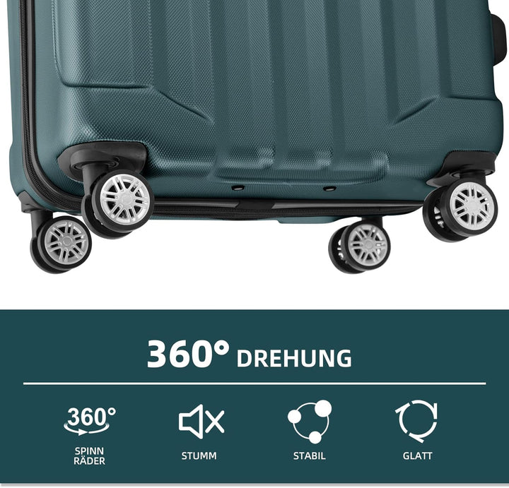 BEIBYE TSA-Schloss 2080 Zwillingsrollen 3 TLG. Reisekofferset Koffer Kofferset Trolley Trolleys Hart
