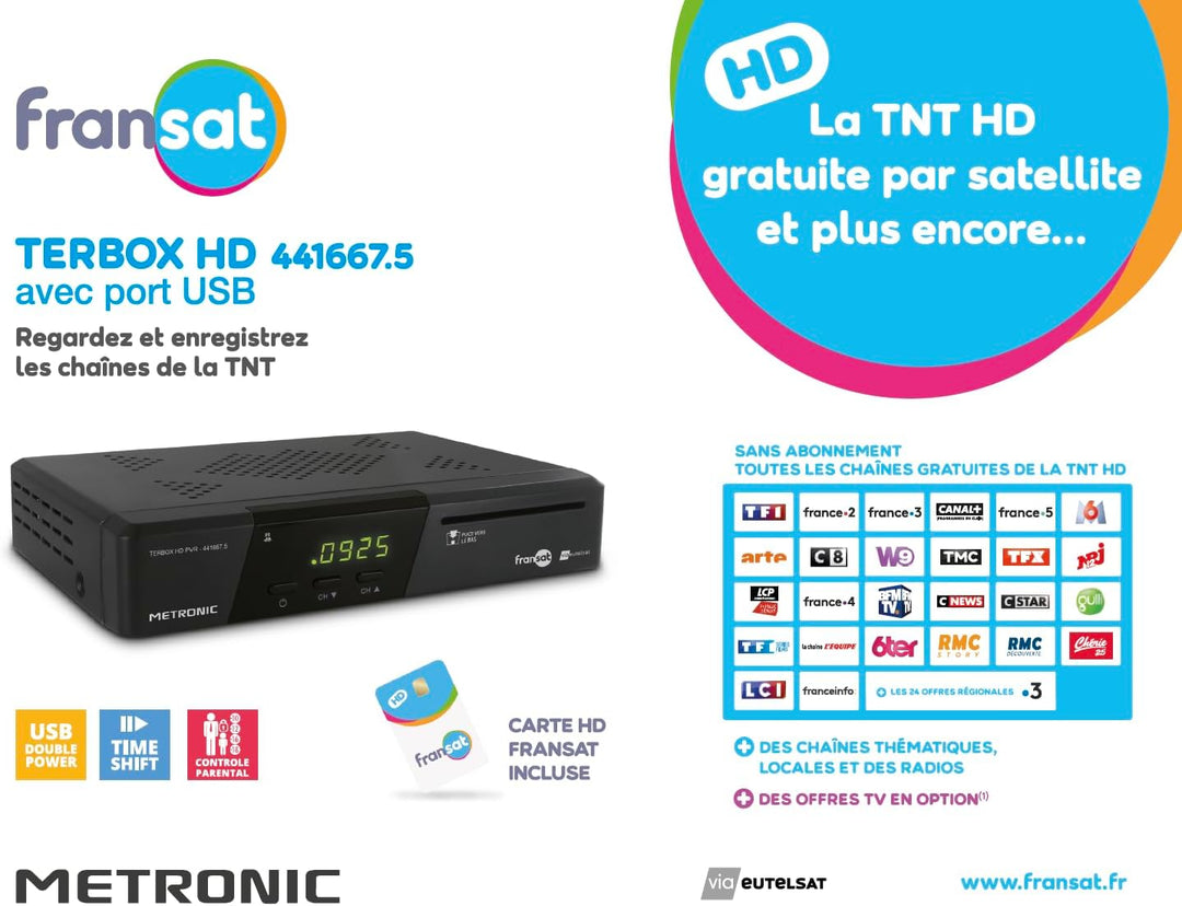 METRONIC Terbox 441667 Tuner Ja (MPEG4 HD) FRANSAT, FRANSAT
