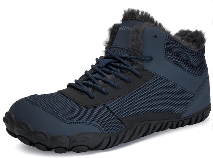 IceUnicorn Barfussschuhe Winter Warm Gefüttert Winterstiefel Winterschuhe Damen Herren 40 EU Dunkel