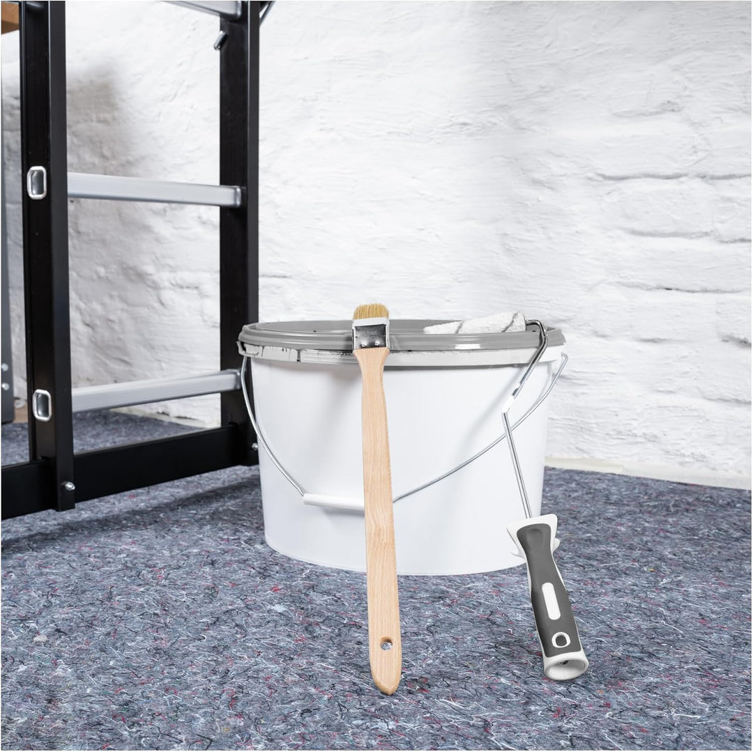 STIER Malervlies, 180 g/m², 25 m Länge, Premium Oberflächenschutz Vlies in Grau, PE Anti-Rutsch-Besc