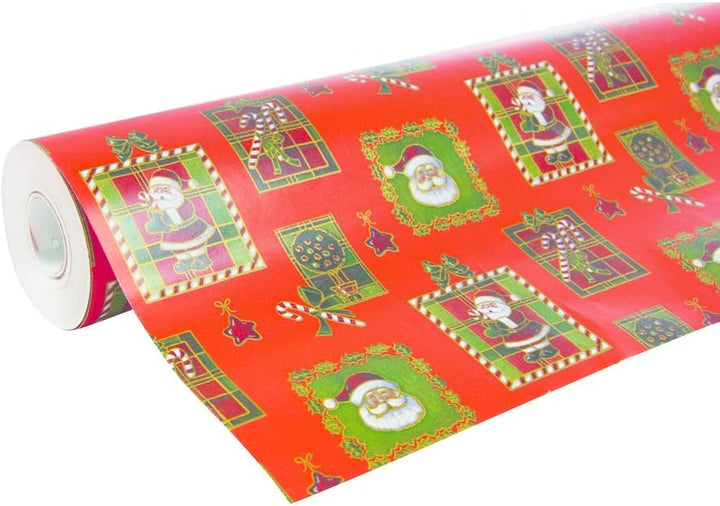 Clairefontaine 211302C - Rolle Geschenkpapier Alliance 50mx0m70, 60g, Weihnachtsmann Mosaik, 1 Rolle