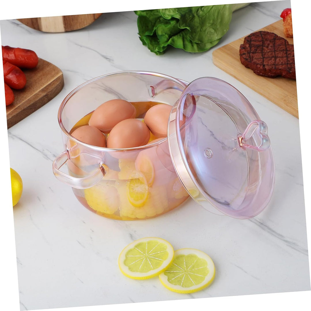 YARNOW Klarer Milchtopf Klarer Blumentopf Klarer Kochtopf Mit Deckel Öllagerbehälter Kocher Klarer T