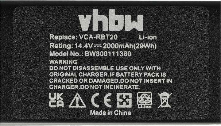 vhbw Akku Ersatzakku Li-Ion 2000mAh (14.4V) kompatibel mit Samsung Navibot der SR-Series, Ersatz für